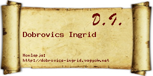 Dobrovics Ingrid névjegykártya